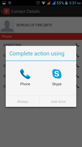 Phone calling of agency using phone or skype